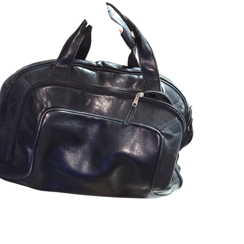 LATICO XXL BLACK LEATHER WEEKENDER BAG